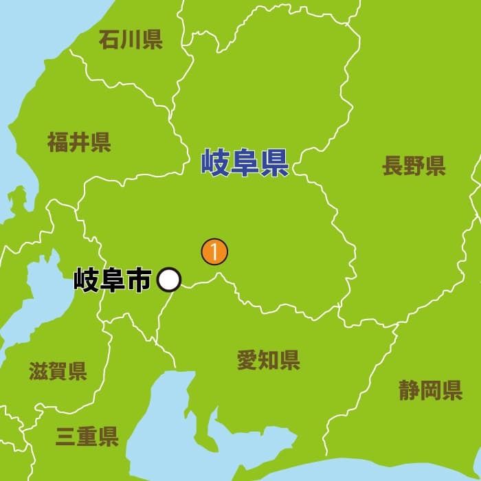 岐阜県の地図・教習所の場所と付近の情報
