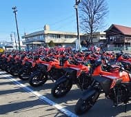 2024年に教習車の一部を新調。ズラリと並ぶ様子は圧巻です。