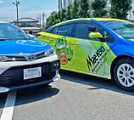 イメージキャラの描かれた教習車。ちょっとポップなデザインです。