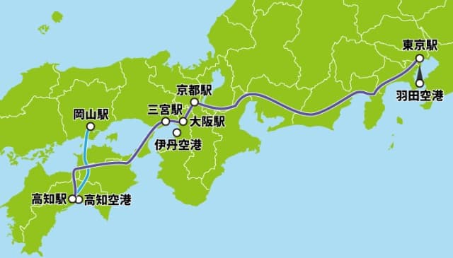 高知県までの交通アクセス