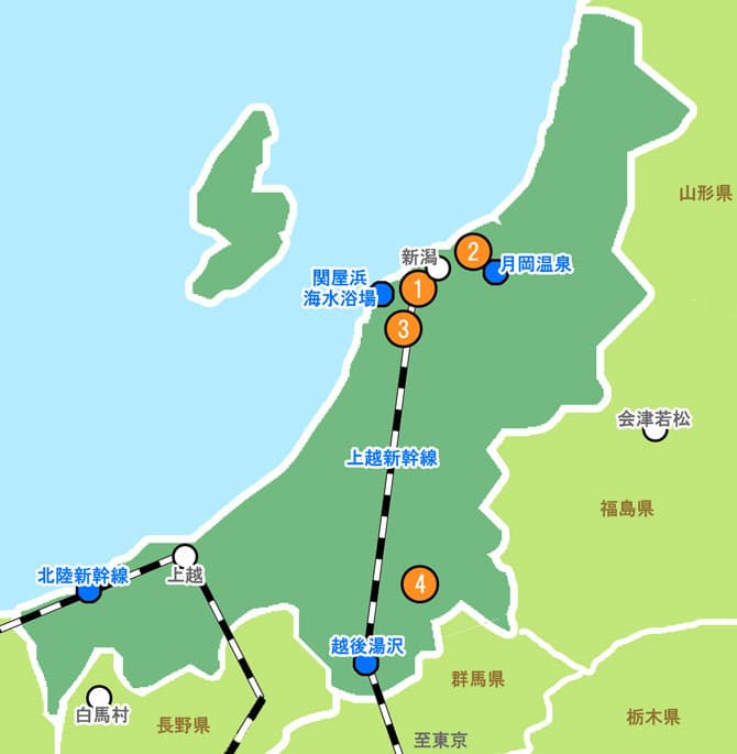 新潟県の地図・教習所の場所と付近の情報