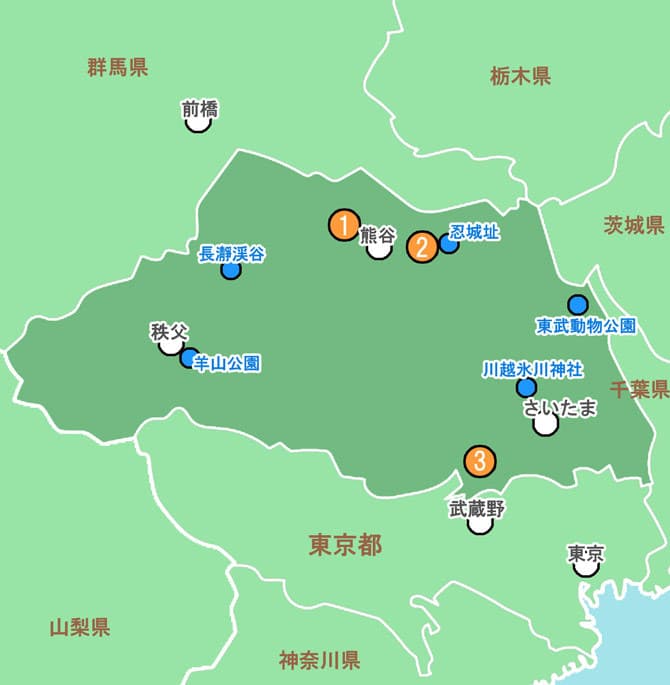 埼玉県の地図・教習所の場所と付近の情報