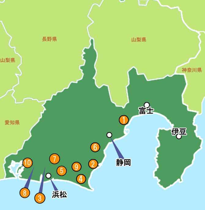 静岡県の地図・教習所の場所と付近の情報