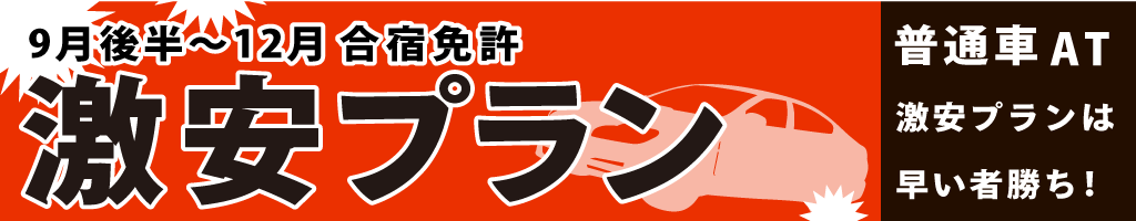 合宿免許 激安プラン/普通車AT