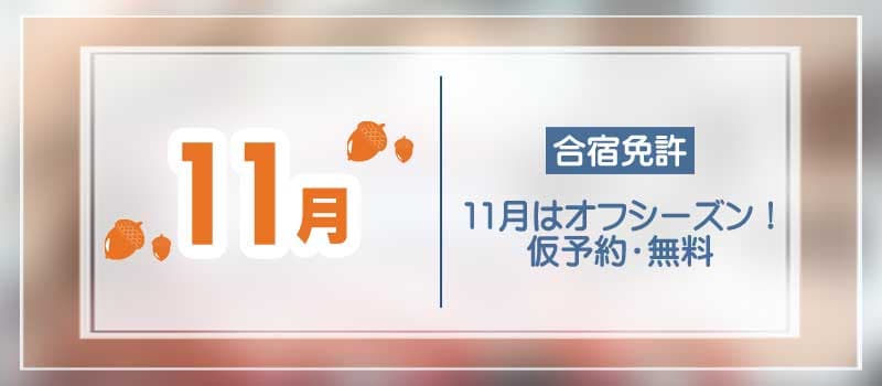 11月の合宿免許