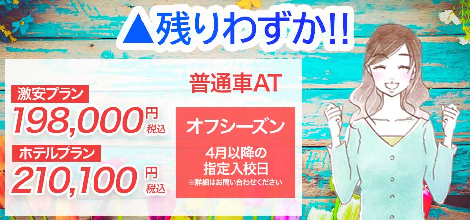 激安プラン 198,000円（税込）　ホテルプラン 210,000円（税込）